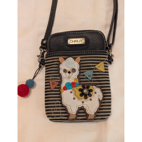 Chala Crossbody Purse Cell Phone & Card Slots Llama Design & 2 Adjustable Straps - Picture 3 of 11
